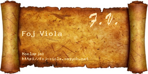 Foj Viola névjegykártya